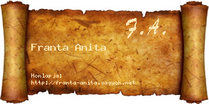 Franta Anita névjegykártya
