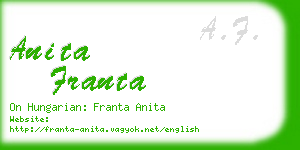 anita franta business card